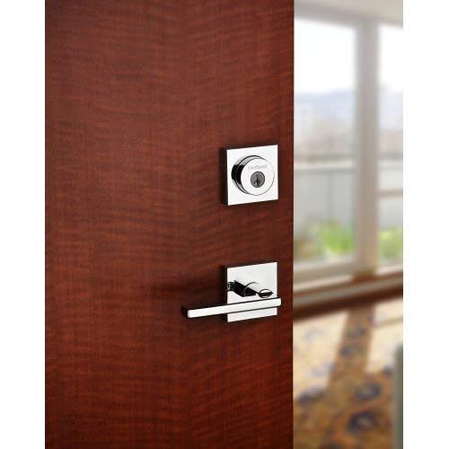 Kwikset 158 Square Single Cylinder Deadbolt Featuring Smartkey, Satin Nickel #TOP4