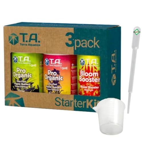 Weedness GHE Dünger Tripak Organic Flora Starter Set Basic 3-teilig – Grow Tomaten Naturdünger NPK Orchideen Palmen Bio Gemüse Bonsai Organischer