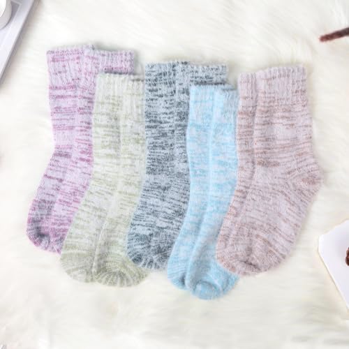 ICEIVY Womens Fuzzy Socks Thick Soft Warm Winter Fluffy Cozy Cabin 5 Packs Casual Home Sleep Socks with Gifts Box (US, Numeric, 5, 9, Regular, Regular, ZYJX1) - image 6