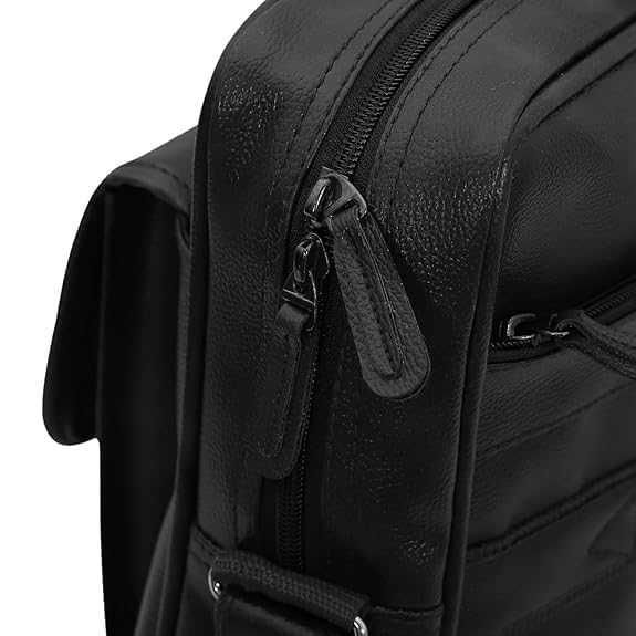 Image of Professional Business Laptop Bag,Leather Briefcase with Shoulder Strap, Multiple Compartments for Men