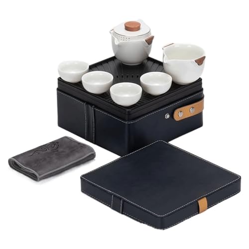 ZZTWER Juego de Tetera Juego de té de Kung Fu, Juego de Tetera con Bandeja, Tetera y Taza, Infusor de té, excelente Regalo para los Amantes del té Juego de té portátil