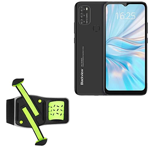BoxWave Holster Compatible with Blackview A70 - FlexSport Armband, Adjustable Armband for Workout and Running - Stark Green