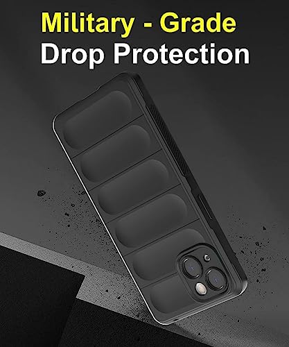 Image of WOW IMAGINE Ultimate Silicon Back Cover Case for Apple iPhone 14 Plus | Military Grade Drop Protection Shockproof Bumper | Anti-Slip Grip | Scratch Proof Micro-Fibre Cloth Inside (Pitch Black)