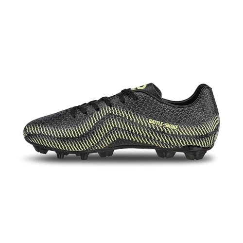 Aivin Rattle Snake Football Stud | Lightweight Comfort & Maximum Grip | Best for Competitive Soccer Players | Sports Cleats | Football Footwear (Black, UK Footwear Size System, Adult, Men, Numeric, Medium, 10)