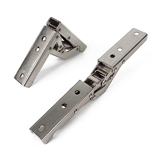 KAFENDA 4pcs 90 Degree Cabinet Door Hinges, Folding Hinges for Desktop 180 Degree Piano Hinges, Silver - Image 3