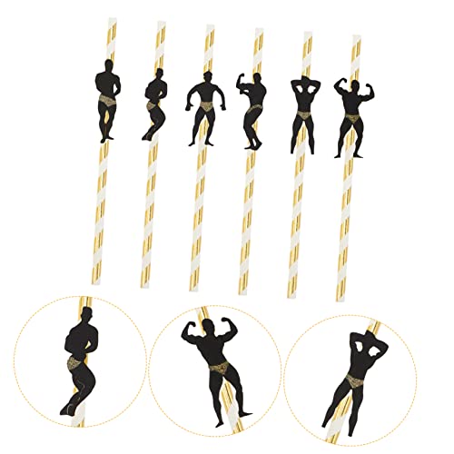 Outanaya 24pcs pitillos desechables dorados para fiestas miniatura 4