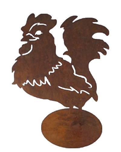 Garden Decoration Chicken Cockerel Metal Grate Garden Decoration Patina Rusty Decoration Farm Animal 49 cm