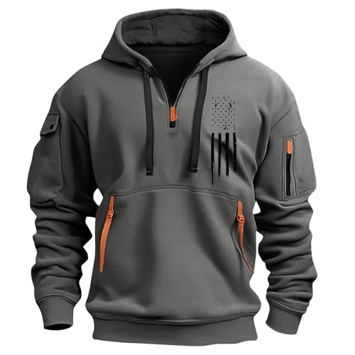 Casual Hoodies for Men Oversized Quarter Zip Pullover Tactical Hoodies QR Code Sweatshirts with Pockets3