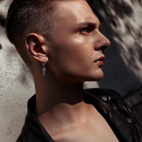 Pendientes de aro vikingos con punta de flecha, joyería nórdica de plata de ley unisex 7