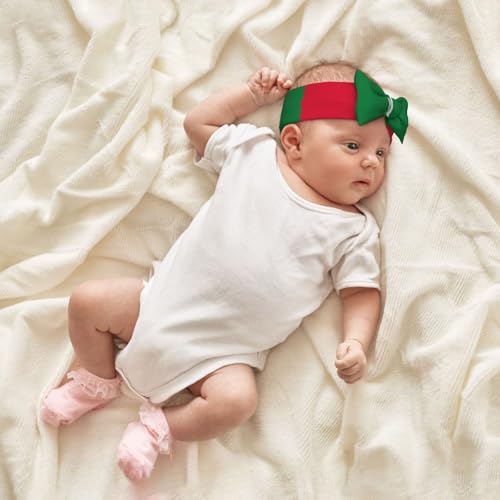 Flag of Maldives Baby Bow Headband. Comfortable baby headband, suitable for daily wear and photo props.4