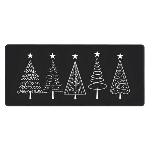 Image of Christmas Tree Star Extended Gaming Mouse Pad, with Stitched Edges Large Mouse Pad Desk Protector, Rubber Base Mousepad Keyboard Mouses Mat for Work Game Office Home- 32 inch X 12 inch Inch,E684