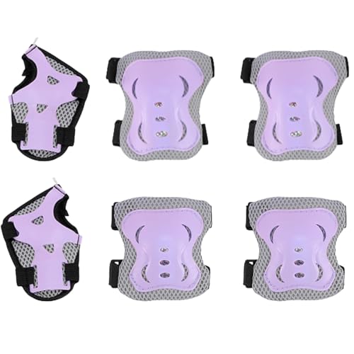 HAMKU 6 Pièces Protection Roller Enfant, Kit de Protection pour Patins à roulettes vec Genouillères, Coudières et Protèges-Poignets, Equipement de Protection pour...