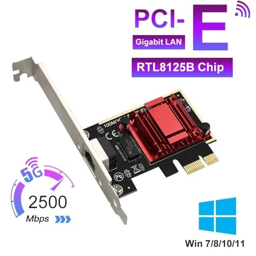 Tarjeta de Red Inalámbrica 2500Mbps PCI-E a Adaptador RJ45 2.5Gbps Ethernet PCI LAN para PC Win7/8/10/11 (Red RTL8125B) miniatura 3