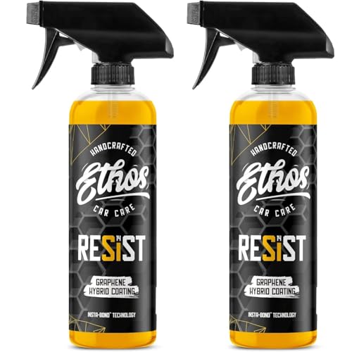 Ethos RESIST Graphene Spray Coating for Cars Graphene Ceramic Coating Spray Extreme Hydrophobic Protection Gloss Enhancement Ceramic Coating for Cars (16oz (2 Pack))