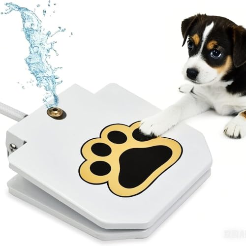 RoastMe 犬用ウォーターファウンテン ペットディスペンサー ステップオン式ペット給水器 お風呂遊び用スプリンクラー イージーパウアクティベート 大型犬用 猫 自動給水器 屋外