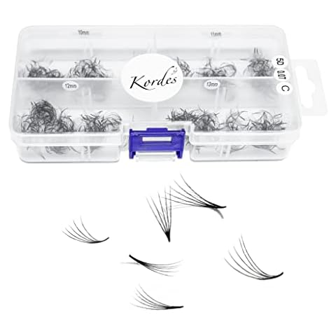 Kordes Lash Clusters – 1000pcs Lash Extension Kit – 5D Volume C Curl Lash Clusters – Handmade and Premade Fans Eyelash Extensions – Natural Mink Eyelash Extensions (10 to 13mm 5D C Curl) Cover