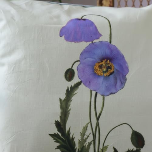 Image of Vintage Garden Medley Cushion Cover Floral Printed Cotton Decorative Throw Pillow Cover with Hidden Zipper for Sofa Couch Bed Living Room 16 x 16 Inch Pack of 1