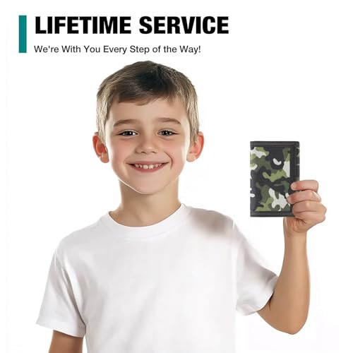 Image of Kids Wallet, Camo, Unisex, Canvas, Novelty, Zipper, Coin Pocket, RFID Protected, Gift for Kids & Teens (4+)