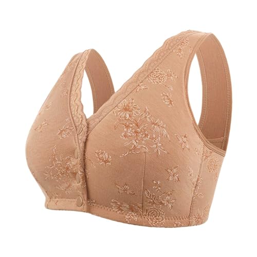 Sujetadores de apoyo clásico cómodo para entrenamiento físico Yoga para mujer para entrenamiento físico Yoga para mujer sin almohadillas y sin armaduras de sujetadores, Café-D, 46