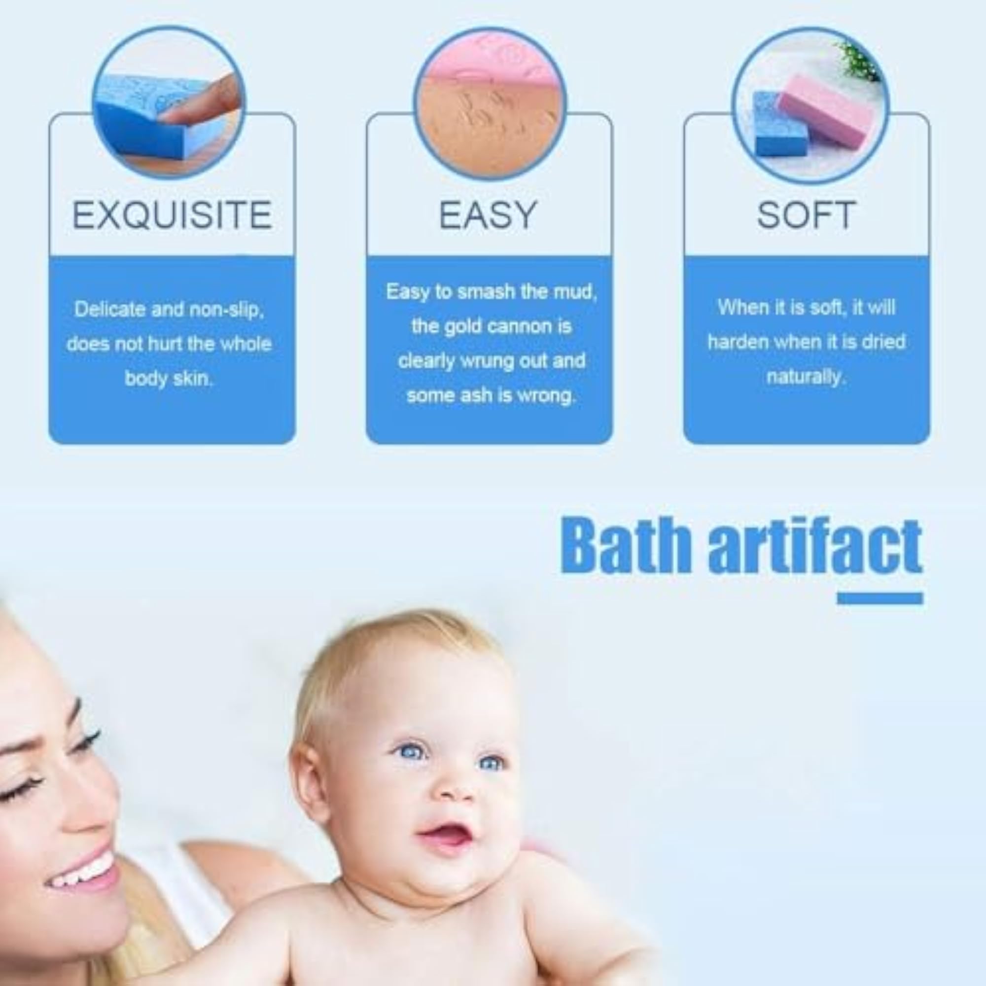 5PCS Ultra Soft Exfoliating Bath Sponge Set, Gift