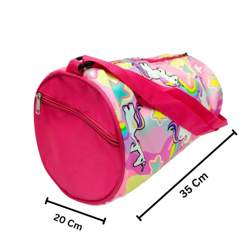 ANNACREATIONS Fancy Cute Unicorn Duffel Bag Travel Gym Sports Gymnastics Dance Classes for Girls Pack of 1 Pc (Style-2) - Image 5
