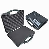 Air Force Gray - Cedar Mill Firearms Pick and Pluck Foam Hard Lockable Pistol Gun Case for Carrying 9mm Guns Handguns & Revolvers - Airline TSA Approved Flight Travel Safe Non Waterproof Box +Storage