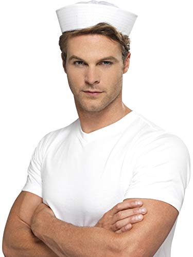 Smiffy's -89 Boné de marinheiro de infantaria dos EUA, branco, cor, tamanho único (89), cor / modelo sortido