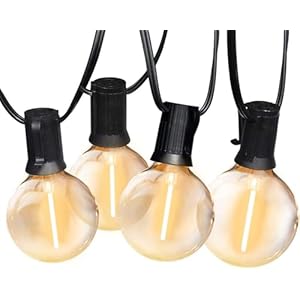 SUNTHIN Outdoor String Lights, 97FT Patio Lights with 49 G40 Shatterproof LED Bulbs(1 Spare), Waterproof Lights String for Outside Backyard, Porch, Bistro, Party, Camping, Garden Gathering