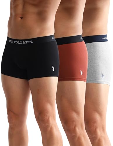 Image of U.S. Polo ASSN. Mens OET13 Anti Microbial Solid Underwear Trunks - Pack of 3
