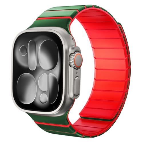 Image of X-it Magnetic Watch Band for Apple Watch Ultra 49mm, 46mm /45mm /44mm, Silicone Sport Strap with Strong Magnet for Men and Women, Compatible with Apple Watch Series 11 /10 /9 /8 /7 /6 /5 /4 /3 /2 /1 and SE