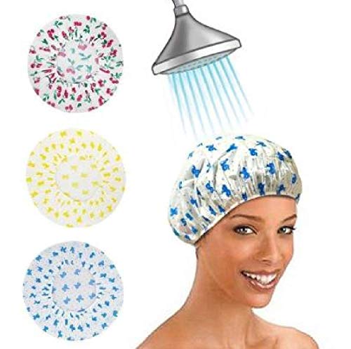 Image of MAYU 1 PC Waterproof Reusable Bathroom Shower Caps for Men & Women (Pack of 1) Multicolor