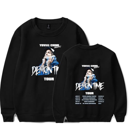 YovngChimi Demon Time Tour 2024 Crewneck Top Women Men New Casual Vintage Fashion Long Sleeve