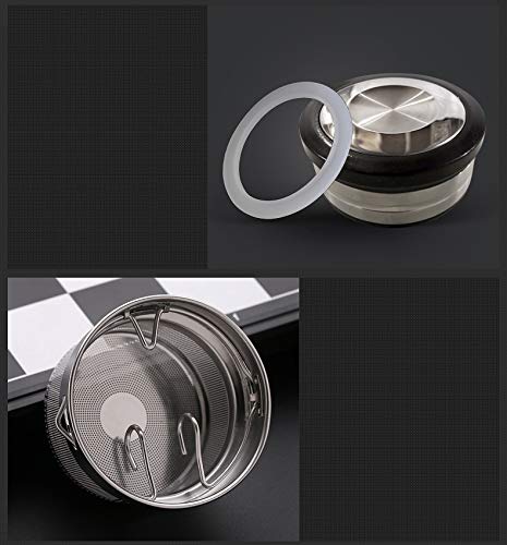 Sun's Tea 18Oz Wide Mouth Ultra Clear Spill-Proof Strong Double-Wall 3-Piece Borrosilicate Glass Tumbler With Strainer And Lid (Flat Top Lid) #TOP1