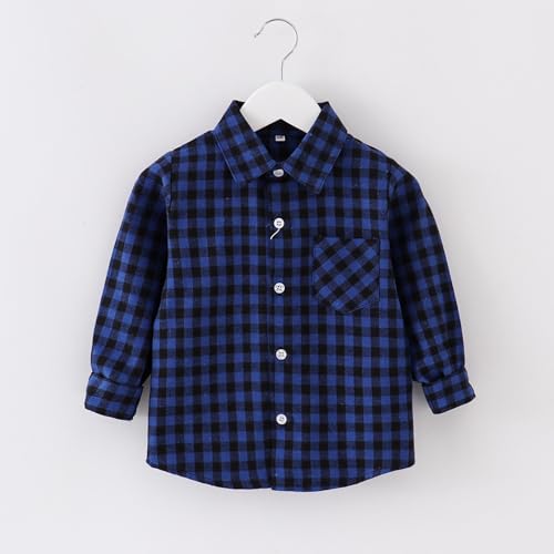 Toddler Flannel Shirt Jacket Plaid Long Sleeve Lapel Button Down Shacket Spring Coat for Boys Girls Shirt3