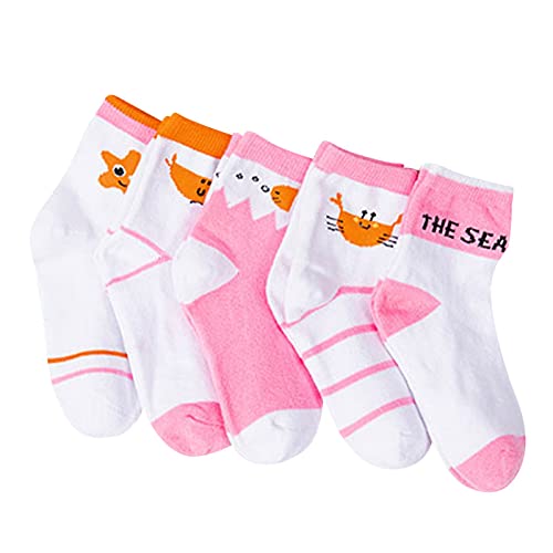 EnJoCho Socks 5 Cartoon Children's Boys Cotton Girls Of Socks Pairs Tube Baby Socks In And Socks Socks