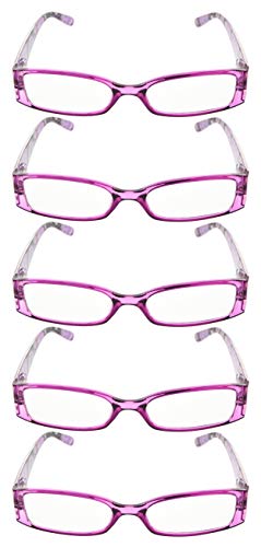 Image of Reading Glasses 5 Pairs Tiger Patterned Arms Readers for Women