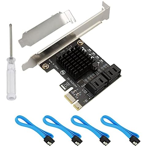 Ubit Expansion Card, PCIe 2.0 X1 to SATA III 4-Port IPFS Mining, PCI-E to SATA3.0 Expansion Card, Hard Drive Expansion Card, Desktop SATA 6GB Interface Adapter Card Cover