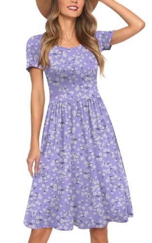 Image of Womens Short Sleeve Empire Waist Dresses Casual Summer Dress