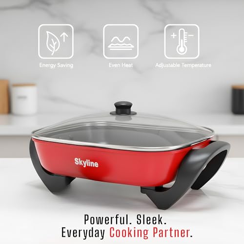 Image of Skyline 1500W Electric Fry Pan, Non-Stick Surface, Adjustable Temperature Control