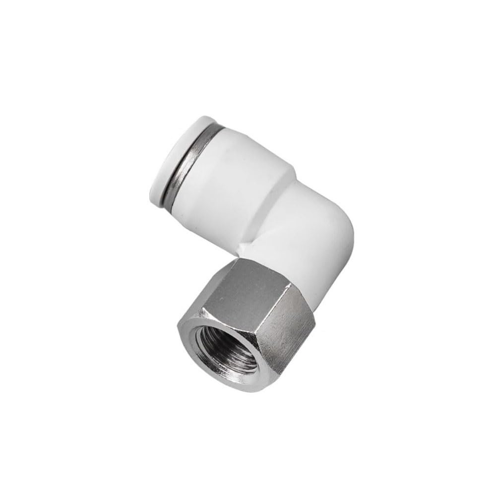 zorfar PLF Series Push-in Elbow Fitting, BSPT Male Female Thread, 4-16mm OD Tube Pneumatic Connector 1PCS(6mm OD Tube,1/4")