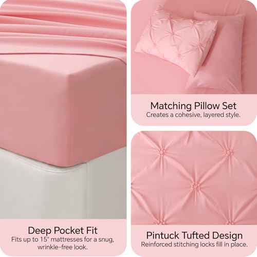 Image of BEDELITE King Comforter Set Pink,Lightweight & Soft Comforter