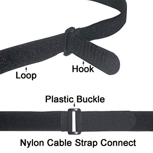 UONIKA 8"12"18"24"36" Cable Straps, 32 pcs Reusable Fastening Hook and Loop Utility Cable Ties Down Wraps Adjustable Cinch Straps