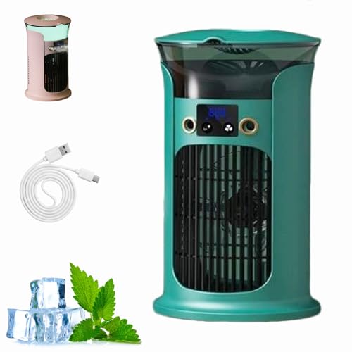 Mobile-Klimaanlage, Portable Air Conditioner, Kleine Klimaanlage Ventilator mit Wasserkühlung, Tragbarer Klimagerät Luftkühler mit 800ml Wassetank,...