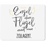 JUNIWORDS Mauspad Mousepad, Engel ohne Flügel nennt Man Zollagent (5190373)