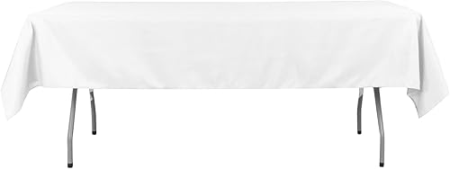 BalsaCircle Mantel rectangular de poliéster de 54 x 96 pulgadas, color blanco, para bodas, fiestas, eventos, cocina, comedor