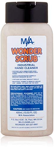 M/A Wonder Scrub Hand Cleaner Industrial Strength, Heavy duty for grease, grime, oil, paint, (400 ml. squeeze bottle) The Best Mechanic's Hand Cleaner on the Market! Patented Formula.