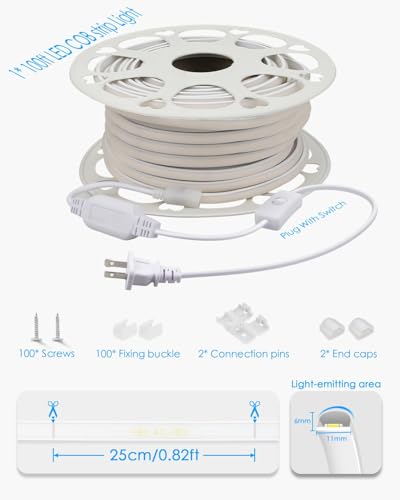 Tira LED COB Azul 20 m Impermeable 110V Exterior Interior miniatura 5
