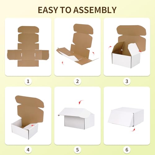 Image of WIFTREY 8x8x4 Shipping Boxes 30 Pack, White Packing Box for Small Business, 8 x 8 x 4 Corrugated Cardboard Boxes for Mailing, Mailing, Shipping