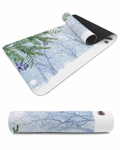 Debedcor Heat Proof Table Pads Waterproof Decorative, Christmas Snowman Non-Slip Table Countertop Protector, Seasonal Winter Holiday Pine Trees Insulation Mat for Kitchen Room, 40 x 12 Inches