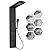 BWE Rainfall Shower Panel Waterfall with Handheld Shower Matte Black 6 IN 1 Stainless Steel Shower Tower Panel System Massage Body Jets with Tub Spout Water Wall Mount